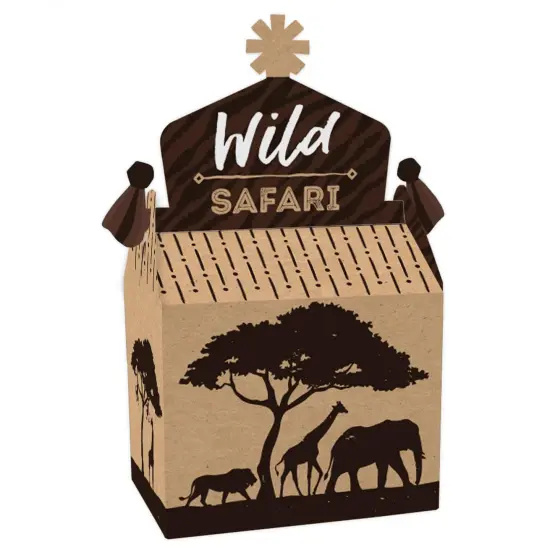 Big Dot of Happiness Wild Safari - Treat Box Party Favors - African Jungle Adventure Birthday Party or Baby Shower Goodie Gable Boxes - Set of 12 {1}