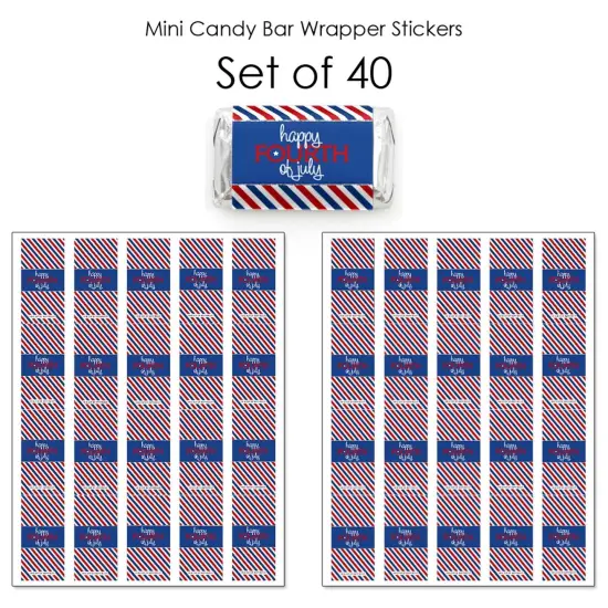 Big Dot of Happiness 4th of July - Mini Candy Bar Wrapper Stickers - Independence Day Small Favors - 40 Count {4}