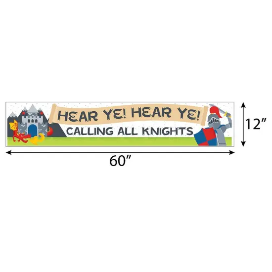 Big Dot of Happiness Calling All Knights and Dragons - Medieval Decorations Party Banner {3}