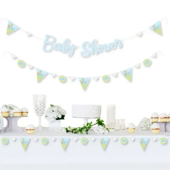 Big Dot of Happiness Baby Boy Dinosaur - Baby Shower Letter Banner Decoration - 36 Banner Cutouts and Baby Shower Banner Letters {3}