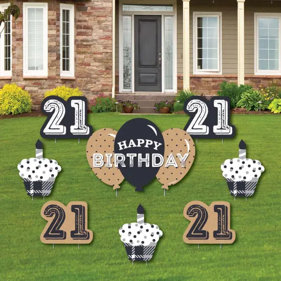 Big Dot of Happiness Finally 21 - 21st Birthday - Yard Sign and Outdoor Lawn Decorations - 21st Happy Birthday Party Yard Signs - Set of 8 {1}
