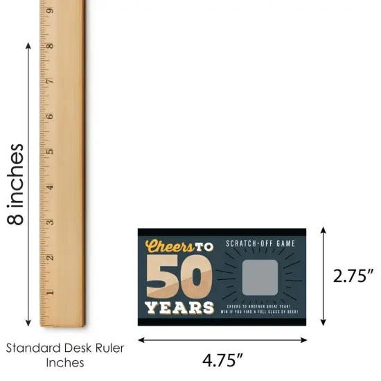 Big Dot of Happiness Cheers and Beers to 50 Years - 50th Birthday Party Game Scratch Off Cards - 22 Count {7}