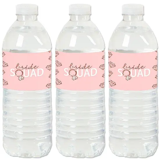 Big Dot of Happiness Bride Squad - Rose Gold Bridal Shower or Bachelorette Party Water Bottle Sticker Labels - Set of 20 {1}