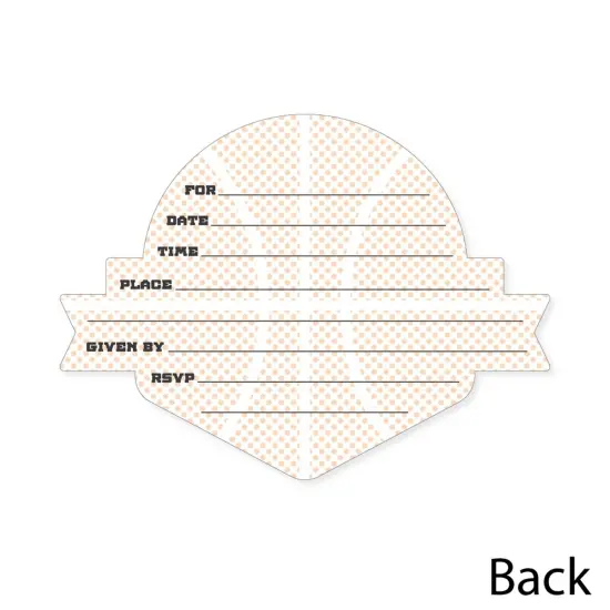 Big Dot of Happiness Basketball - Let the Madness Begin - Shaped Fill-In Invites - College Basketball Party Invite Cards with Envelopes - Set of 12 {6}