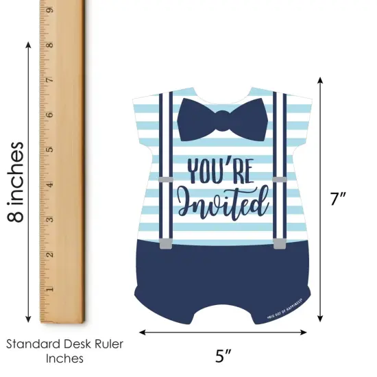 Big Dot of Happiness It's a Boy - Shaped Fill-in Invitations - Blue Baby Shower Invitation Cards with Envelopes - Set of 12 {7}