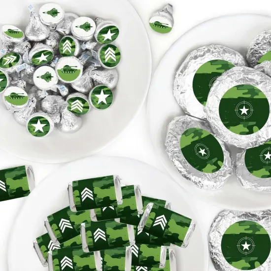 Big Dot of Happiness Camo Hero - Army Military Camouflage Party Candy Favor Sticker Kit - 304 Pieces {1}