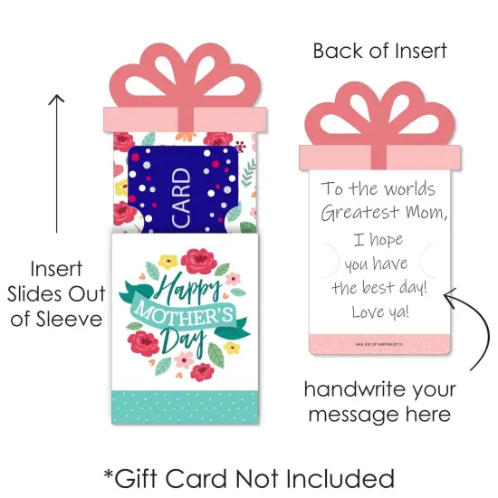 Big Dot of Happiness Colorful Floral Happy Mother's Day - We Love Mom Party Money and Gift Card Sleeves - Nifty Gifty Card Holders - Set of 8 {7}