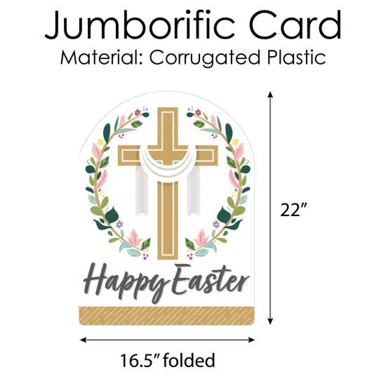 Big Dot of Happiness Religious Easter - Christian Holiday Giant Greeting Card - Big Shaped Jumborific Card {6}