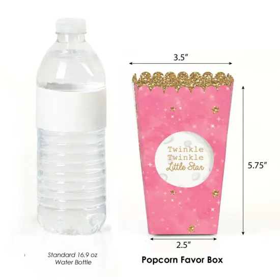 Big Dot of Happiness Pink Twinkle Twinkle Little Star - Baby Shower or Birthday Party Favor Popcorn Treat Boxes - Set of 12 {3}