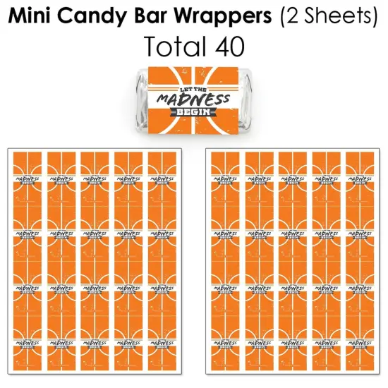 Big Dot of Happiness Basketball - Let The Madness Begin - College Basketball Party Candy Favor Sticker Kit - 304 Pieces {4}