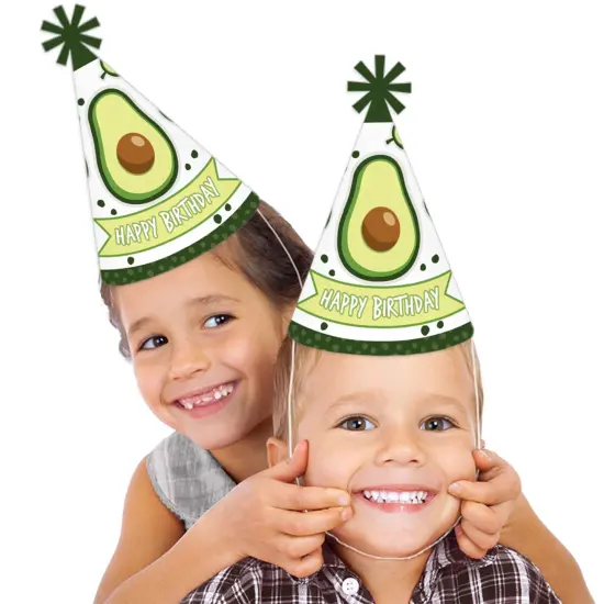 Big Dot of Happiness Hello Avocado - Cone Happy Birthday Party Hats for Kids and Adults - Set of 8 (Standard Size) {3}