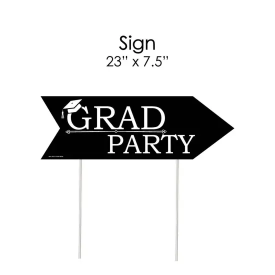 Big Dot of Happiness Graduation Cheers - Arrow Graduation Party Direction Signs - Double Sided Outdoor Yard Signs - Set of 6 {7}
