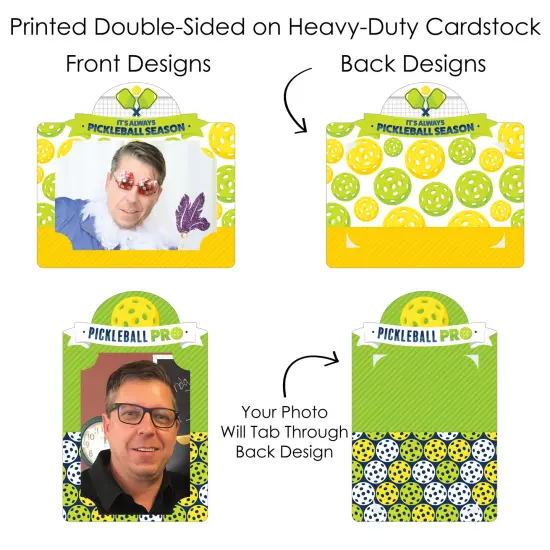 Big Dot of Happiness Let's Rally - Pickleball - Birthday or Retirement Party Picture Centerpiece Sticks - Photo Table Toppers - 15 Pieces {7}