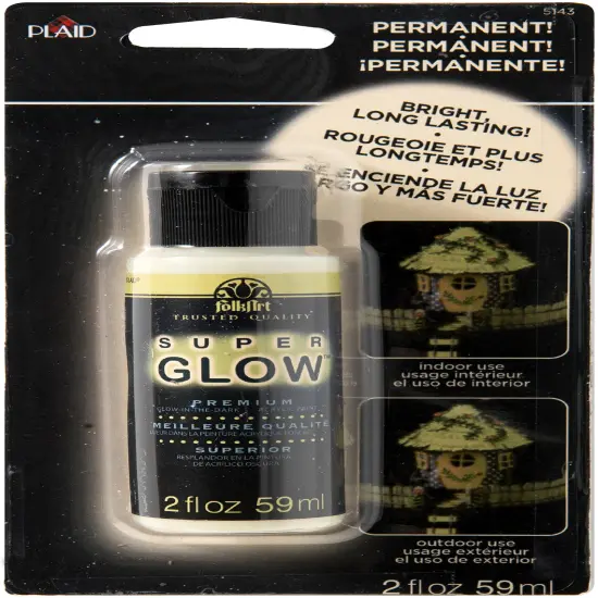 FolkArt Super Glow Acrylic Glow-In-The-Dark Paint Carded 2oz-Green {1}