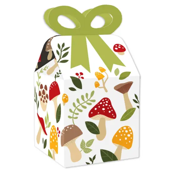 Big Dot of Happiness Wild Mushrooms - Square Favor Gift Boxes - Red Toadstool Party Bow Boxes - Set of 12 {1}