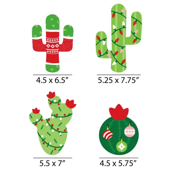 Big Dot of Happiness Merry Cactus - Decorations DIY Christmas Cactus Party Essentials - Set of 20 {7}