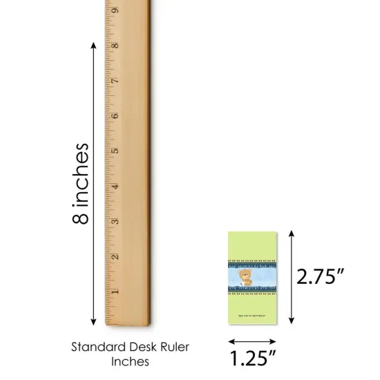 Big Dot of Happiness Baby Boy Teddy Bear - Mini Candy Bar Wrapper Stickers - Baby Shower Small Favors - 40 Count {6}