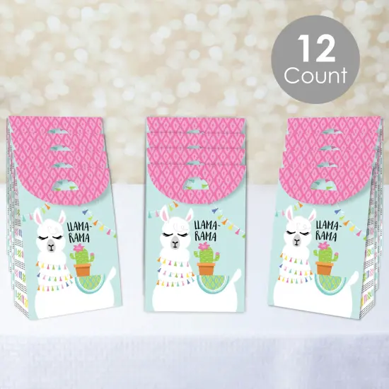 Big Dot of Happiness Whole Llama Fun - Llama Fiesta Baby Shower or Birthday Gift Favor Bags - Party Goodie Boxes - Set of 12 {3}