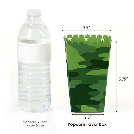 Big Dot of Happiness Camo Hero - Army Military Camouflage Party Favor Popcorn Treat Boxes - Set of 12 {3}