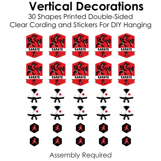 Big Dot of Happiness Karate Master - Martial Arts Birthday Party DIY Dangler Backdrop - Hanging Vertical Decorations - 30 Pieces {6}