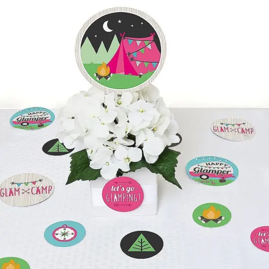 Big Dot of Happiness Let's Go Glamping - Camp Glamp Party or Birthday Party Giant Circle Confetti - Party Decorations - Large Confetti 27 Count {7}