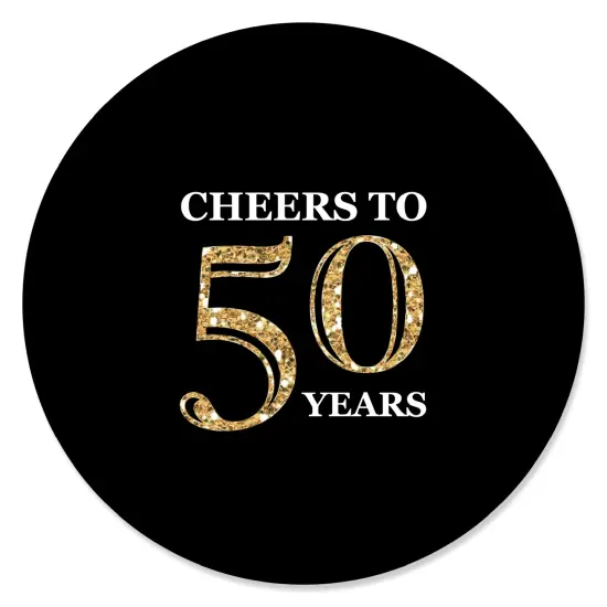 Big Dot of Happiness Adult 50th Birthday - Gold - Birthday Party Circle Sticker Labels - 24 Count {1}