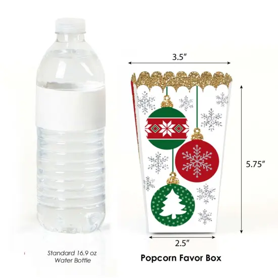Big Dot of Happiness Ornaments - Holiday and Christmas Party Favor Popcorn Treat Boxes - Set of 12 {3}