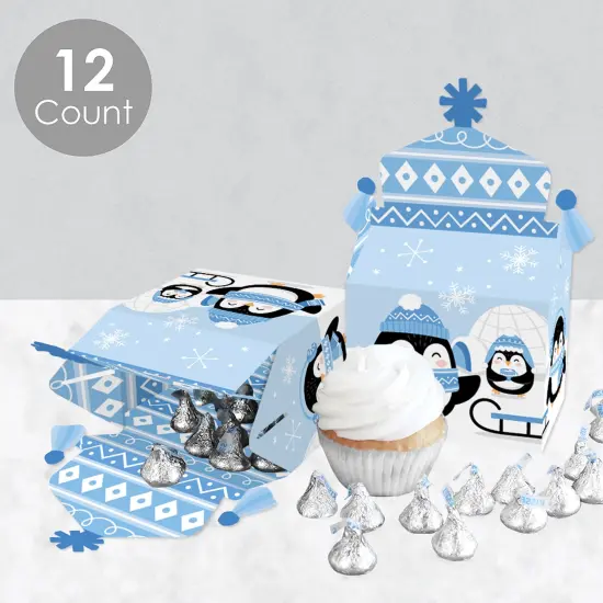 Big Dot of Happiness Winter Penguins - Treat Box Party Favors - Holiday and Christmas Party Goodie Gable Boxes - Set of 12 {4}