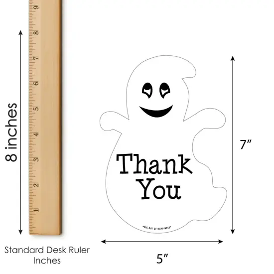Big Dot of Happiness Spooky Ghost - Shaped Thank You Cards - Halloween Party Thank You Note Cards with Envelopes - Set of 12 {7}