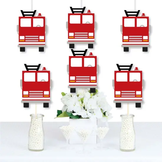Big Dot of Happiness Fired Up Fire Truck - Decorations DIY Firefighter Firetruck Baby Shower or Birthday Party Essentials - Set of 20 {1}