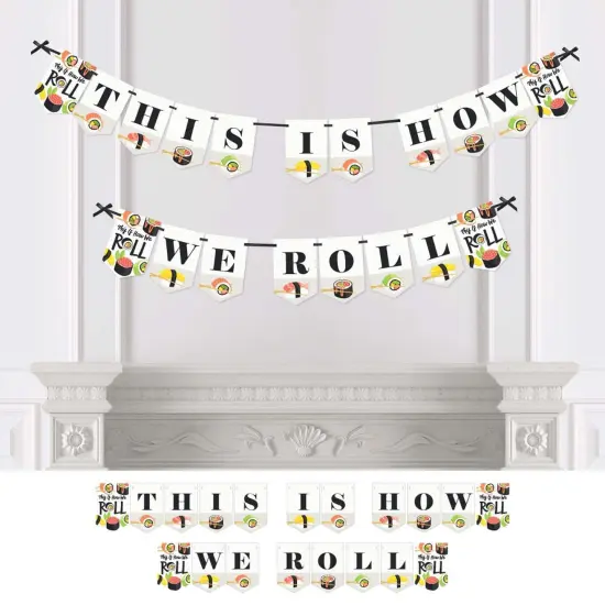 Big Dot of Happiness Let's Roll - Sushi - Japanese Party Bunting Banner - Party Decorations - This is How We Roll {1}