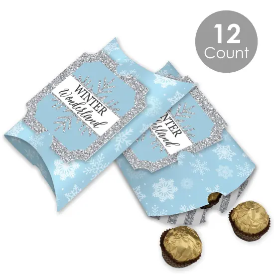 Big Dot of Happiness Winter Wonderland - Favor Gift Boxes - Snowflake Holiday Party and Winter Wedding Large Pillow Boxes - Set of 12 {3}