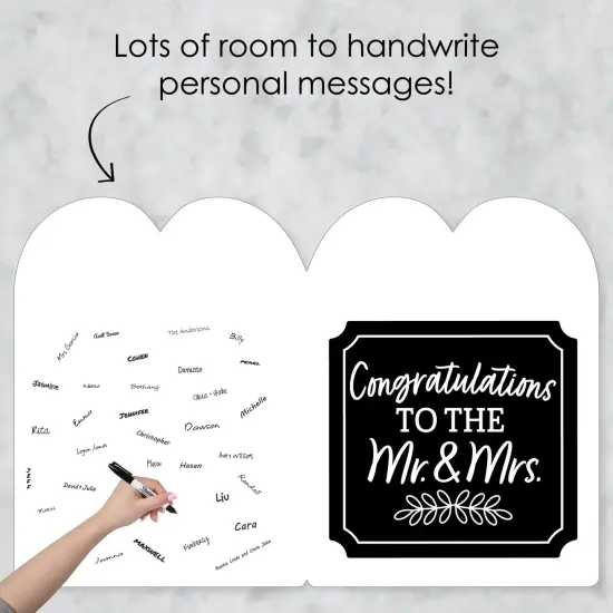 Big Dot of Happiness Mr. and Mrs. - Black and White Wedding Congratulations Giant Greeting Card - Big Shaped Jumborific Card {4}