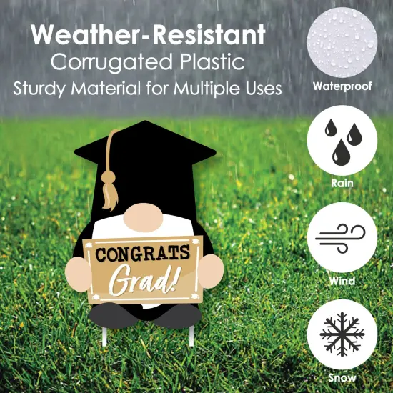 Big Dot of Happiness Grad Gnomes Lawn Decorations - 10 Piece {6}