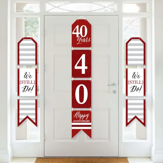 Big Dot of Happiness We Still Do - 40th Wedding Anniversary - Hanging Vertical Paper Door Banners - Party Wall Decoration Kit - Indoor Door Decor {1}