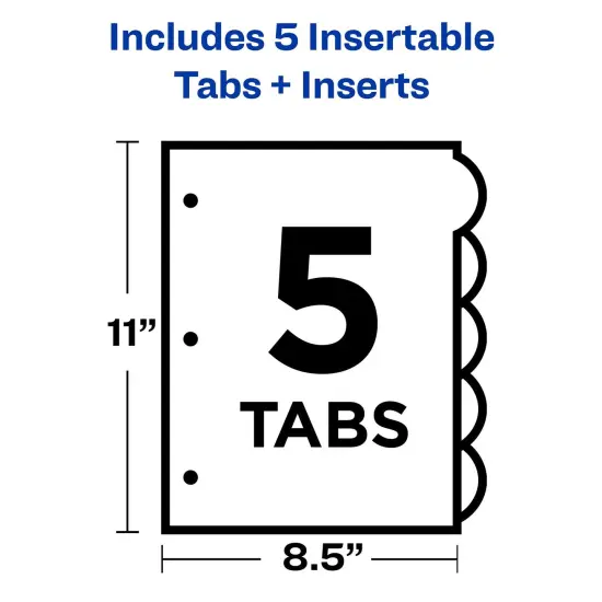 Insertable Style Edge&trade; Plastic Dividers, 5-Tab Set, Multicolor, 6 Sets {4}