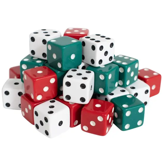 Dot Dice - Red/Green/White - 36 Per Pack, 3 Packs {3}