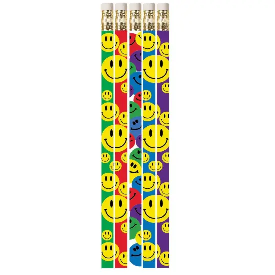 Happy Face Assorted Motivational Pencils, 12 Per Pack, 12 Packs {2}