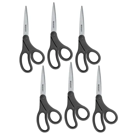 KleenEarth&reg; Basic 8" Scissors, Bent, Pack of 6 {1}
