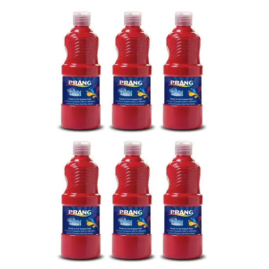 Washable Tempera Paint, Red, 16 oz, Pack of 6 {1}