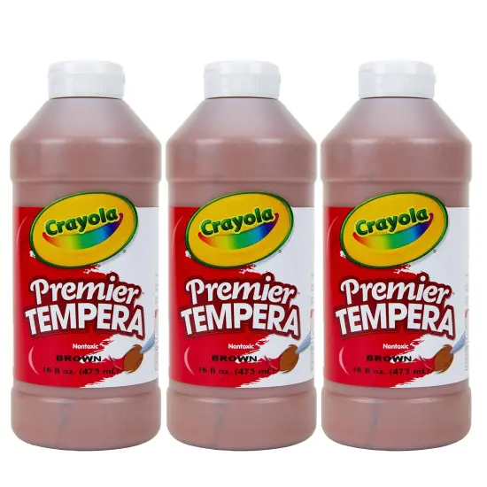 Premier Tempera Paint, 16 oz, Brown, Pack of 3 {1}