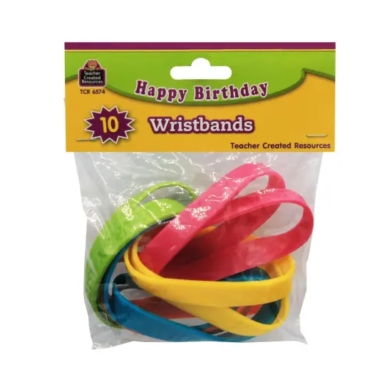 Happy Birthday Wristband Classroom Super Pack, 30 Per Pack, 2 Packs {6}