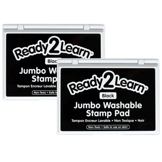 Jumbo Washable Stamp Pad - Black - 6.2"L x 4.1"W - Pack of 2 {1}