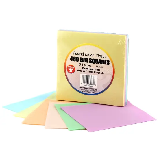 5" Tissue Squares, Pastel Colors, 480 Per Pack, 3 Packs {2}
