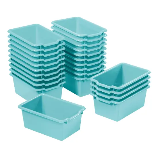 Scoop Front Storage Bins, Multipurpose Organization, 25-Pack Seafoam {1}
