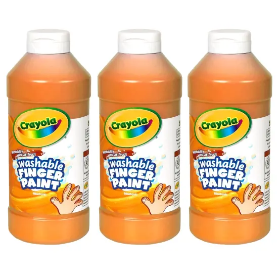 Washable Finger Paint, Orange, 16 oz. Bottle, Pack of 3 {1}