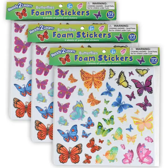 Foam Stickers - Butterflies - 172 Per Pack - 3 Packs {1}