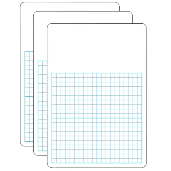 1/2" Graph Dry Erase Board, 11" x 16" Single, Pack of 3 {1}