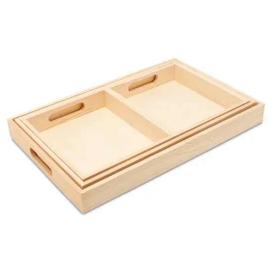 DIY Wooden Nesting Tray Set of 4 with Cutout Handles, for Crafts | Woodpeckers {1}