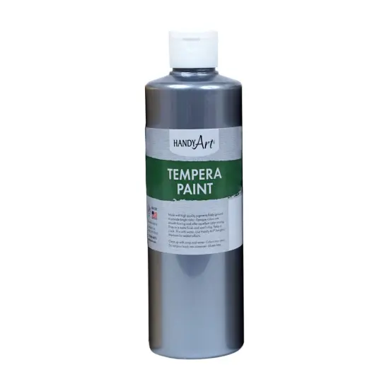 Metallic Tempera Paint, 16 oz., Silver, Pack of 3 {2}